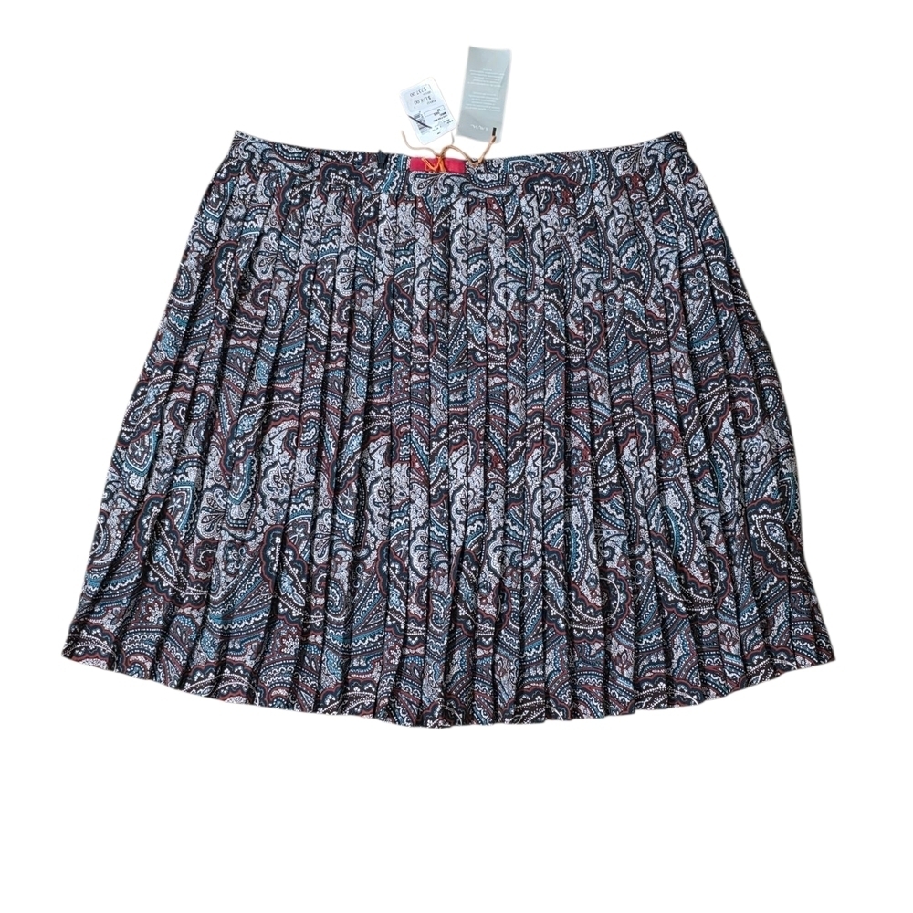 Lavia 18 Made in Italy Pleated Paisley Skirt NWT | Size 48 - Picture 2 of 6